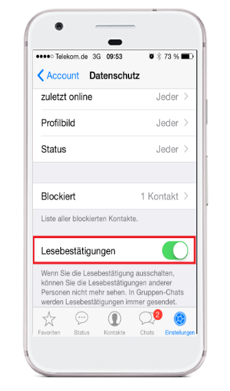 WhatsApp blaue Haken iphone